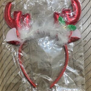 Festive Red Reindeer Antler Headband for Kids